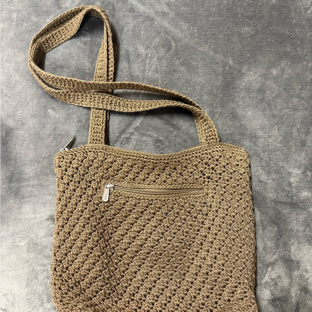 The Sak Brown Crochet Shoulder Bag